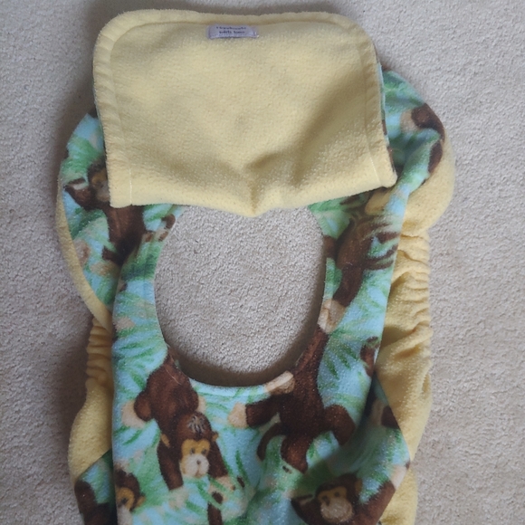 Handmade (with love) Monkey Carseat Cover - Picture 5 of 6